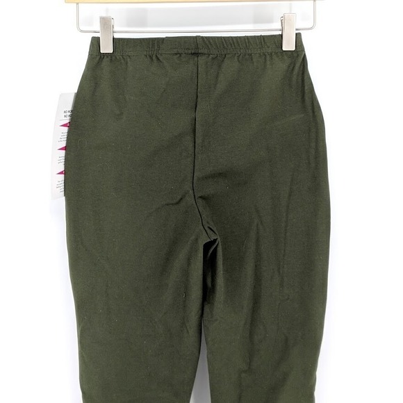 Women with Control Knit Skinny Leggings Elastic Waist Pull On Olive Green XXS - Picture 4 of 6
